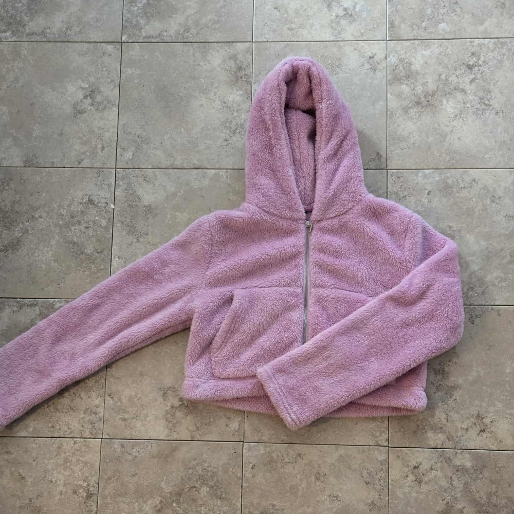Pink Fuzzy Hooded Jacket